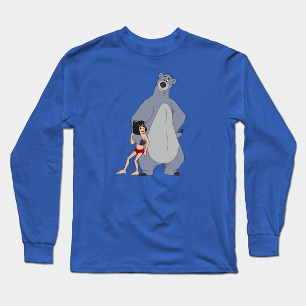 Baloo and Mowgli Long Sleeve T-Shirt by Megan Olivia